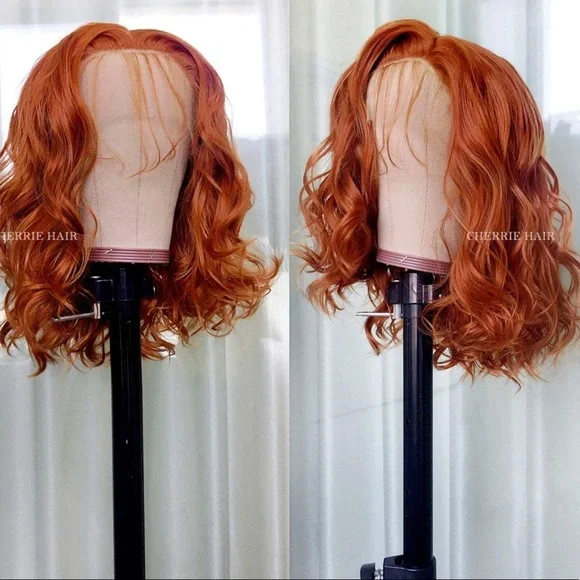 - COPPER 14” SHORT BODY WAVY lace front wig *NEW*